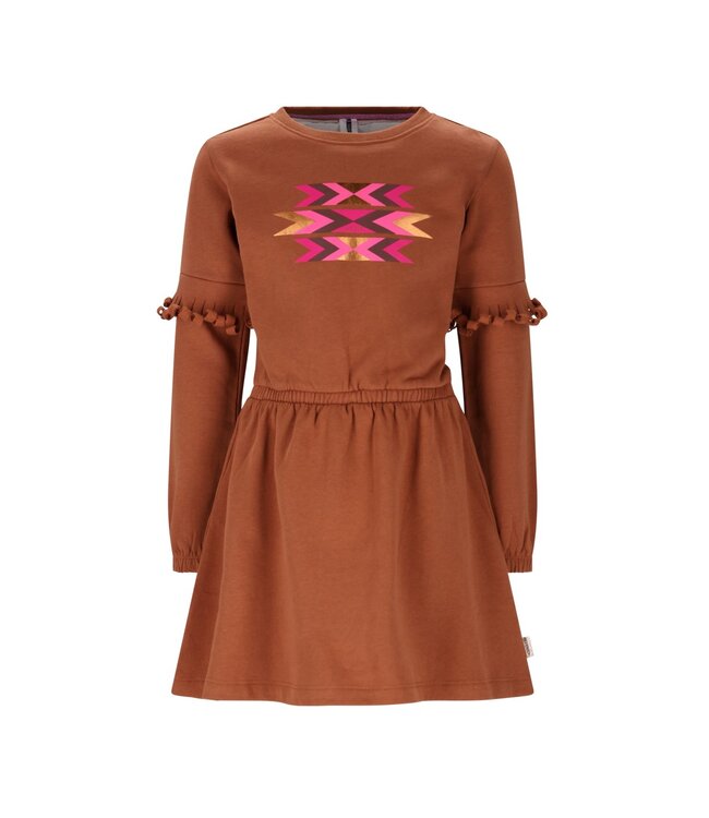 B.Nosy winter sweat jurk meisjes - bruin - Dynia