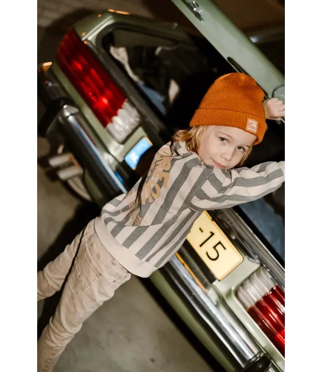 Daily7 winter sweater jongens - zand - oversized/strepen