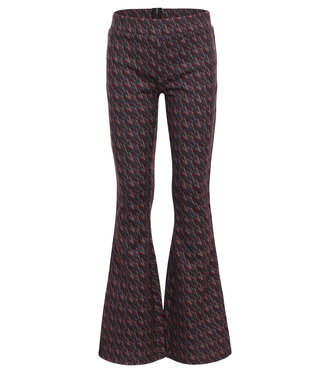 LOOXS 10sixteen winter flare broek meisjes - bordeaux rood/roze - camouflage