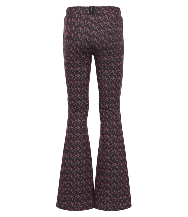 LOOXS 10sixteen winter flare broek meisjes - bordeaux rood/roze - camouflage