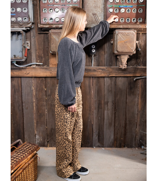 LOOXS 10sixteen winter broek meisjes - bruin - luipaard
