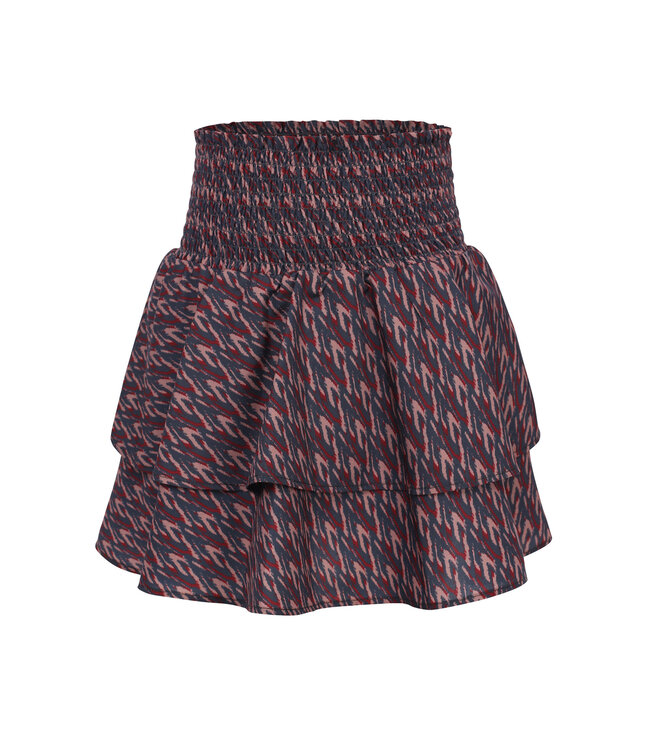 LOOXS 10sixteen winter smock skort meisjes - bordeaux rood/roze - camouflage