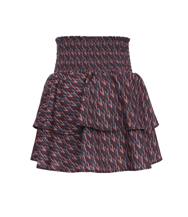 LOOXS 10sixteen winter smock skort meisjes - bordeaux rood/roze - camouflage