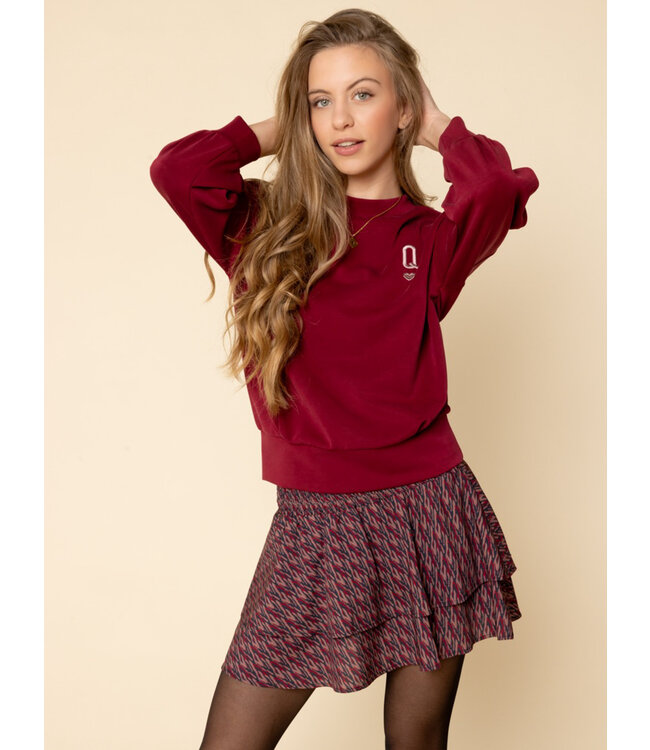 LOOXS 10sixteen winter smock skort meisjes - bordeaux rood/roze - camouflage