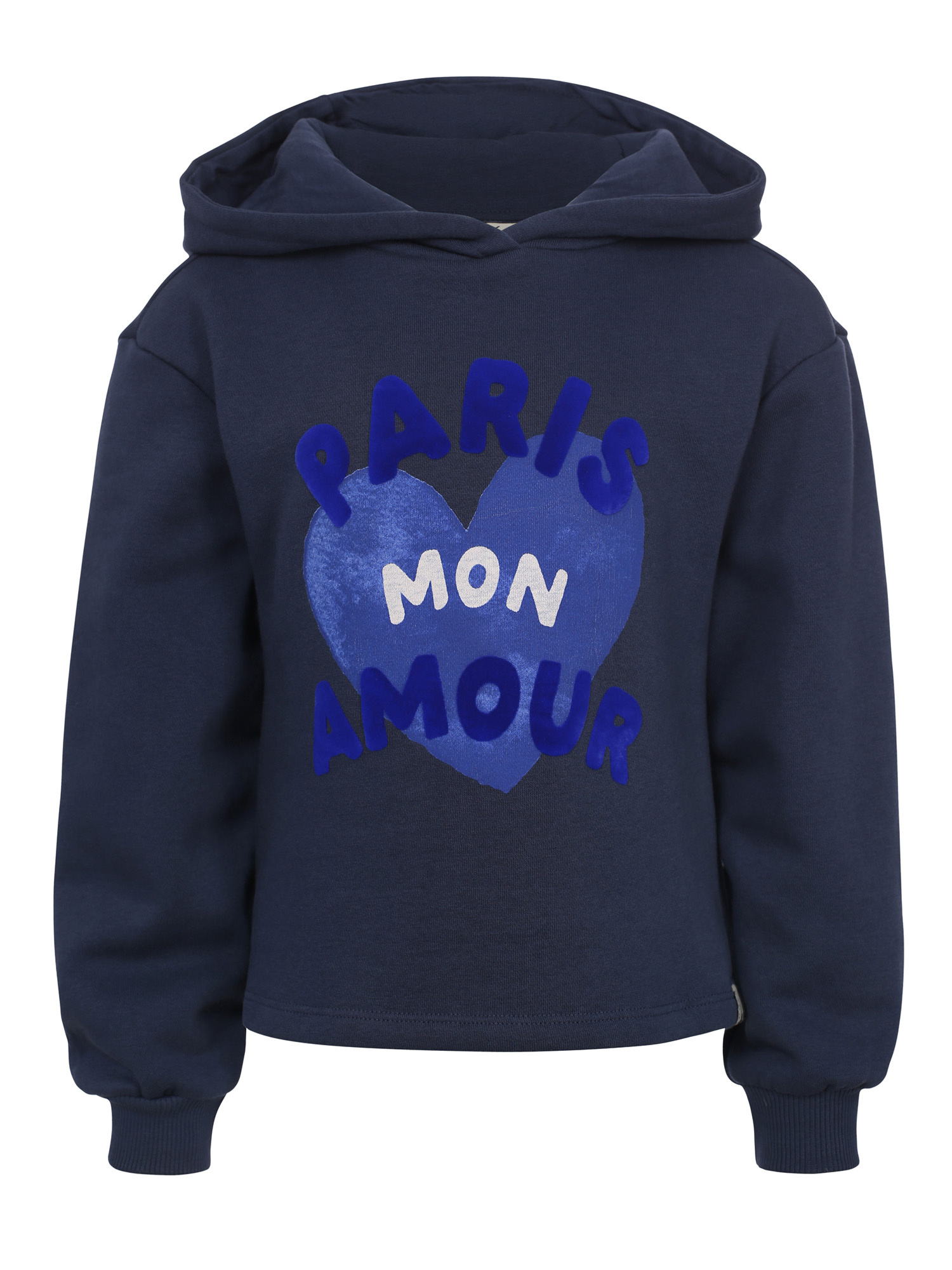 LOOXS Little winter sweater meisjes - donker blauw - ruffle/met capuchon afbeelding