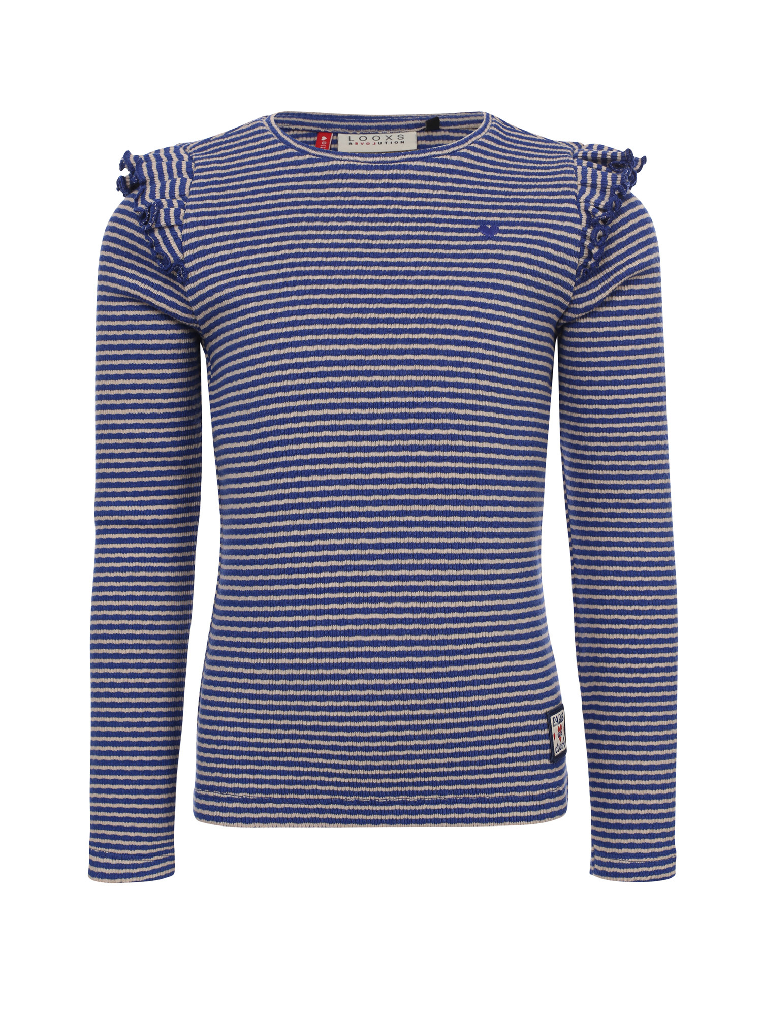 LOOXS Little winter t-shirt meisjes - blauw - geruit/gestreept/longsleeve afbeelding