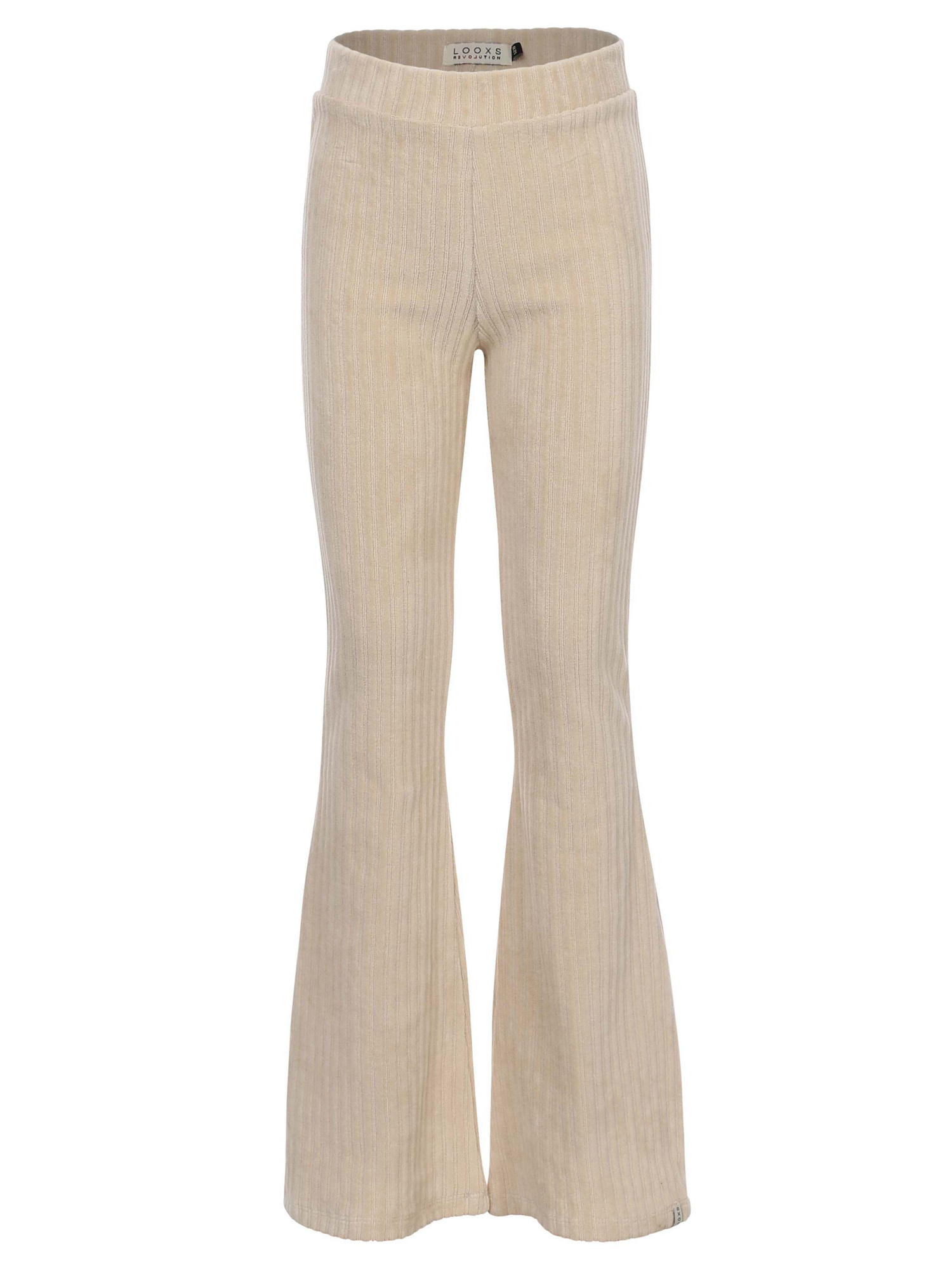 LOOXS Little winter velvet flare broek meisjes - zand - rib afbeelding