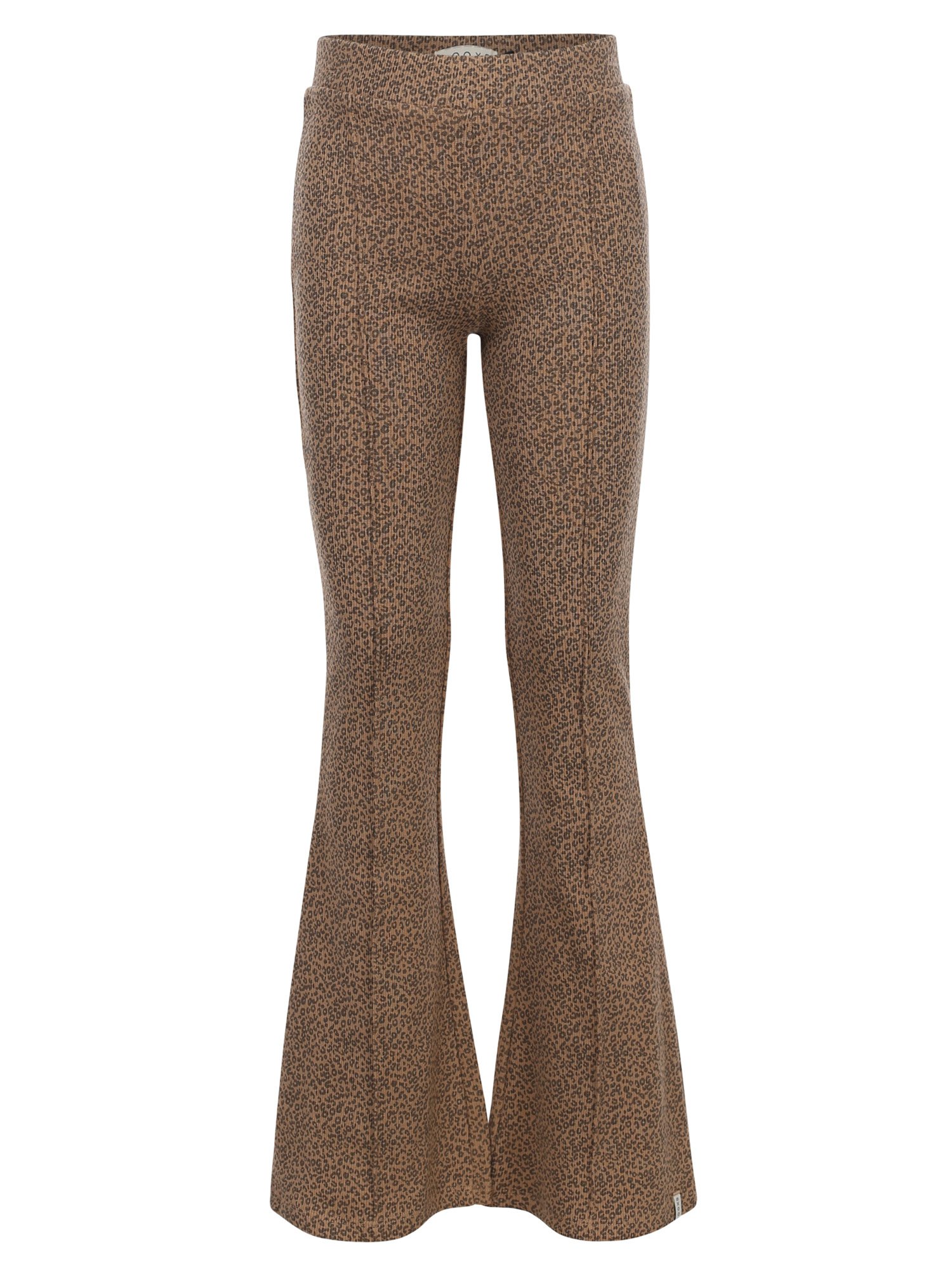 LOOXS Little winter flare broek meisjes - bruin - mini luipaard/rib afbeelding