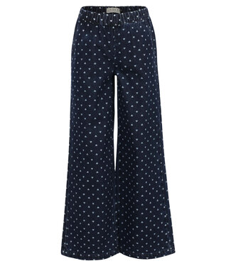 LOOXS Little winter denim wide leg broek meisjes - blauw - hart