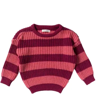 Your wishes winter sweater meisjes - roze - gebreid, strepen