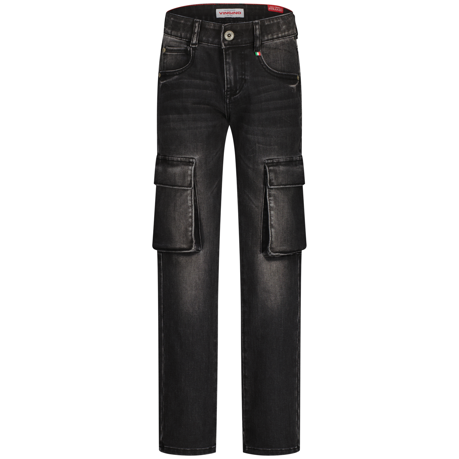 Vingino winter jeans broek jongens - zwart - Paolo Cargo - straight fit afbeelding