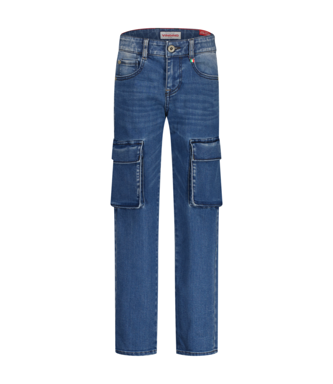 Vingino winter jeans broek jongens - blauw - Paolo Cargo - straight fit