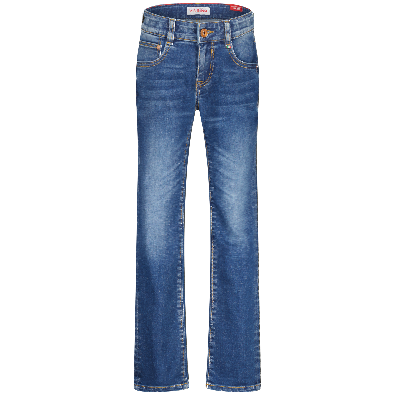Vingino winter jeans broek jongens - midden blauw - Dante - slim fit afbeelding
