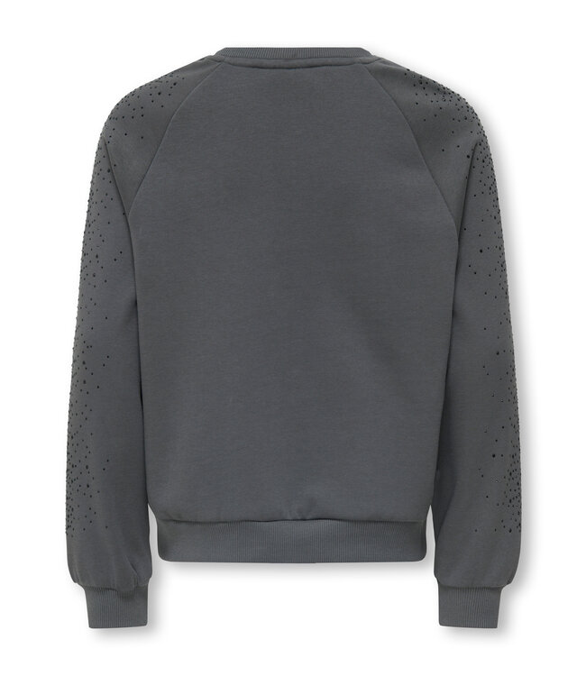 Kids ONLY winter sweater meisjes - grijs - KogZenna - oversize fit, glitter steentjes