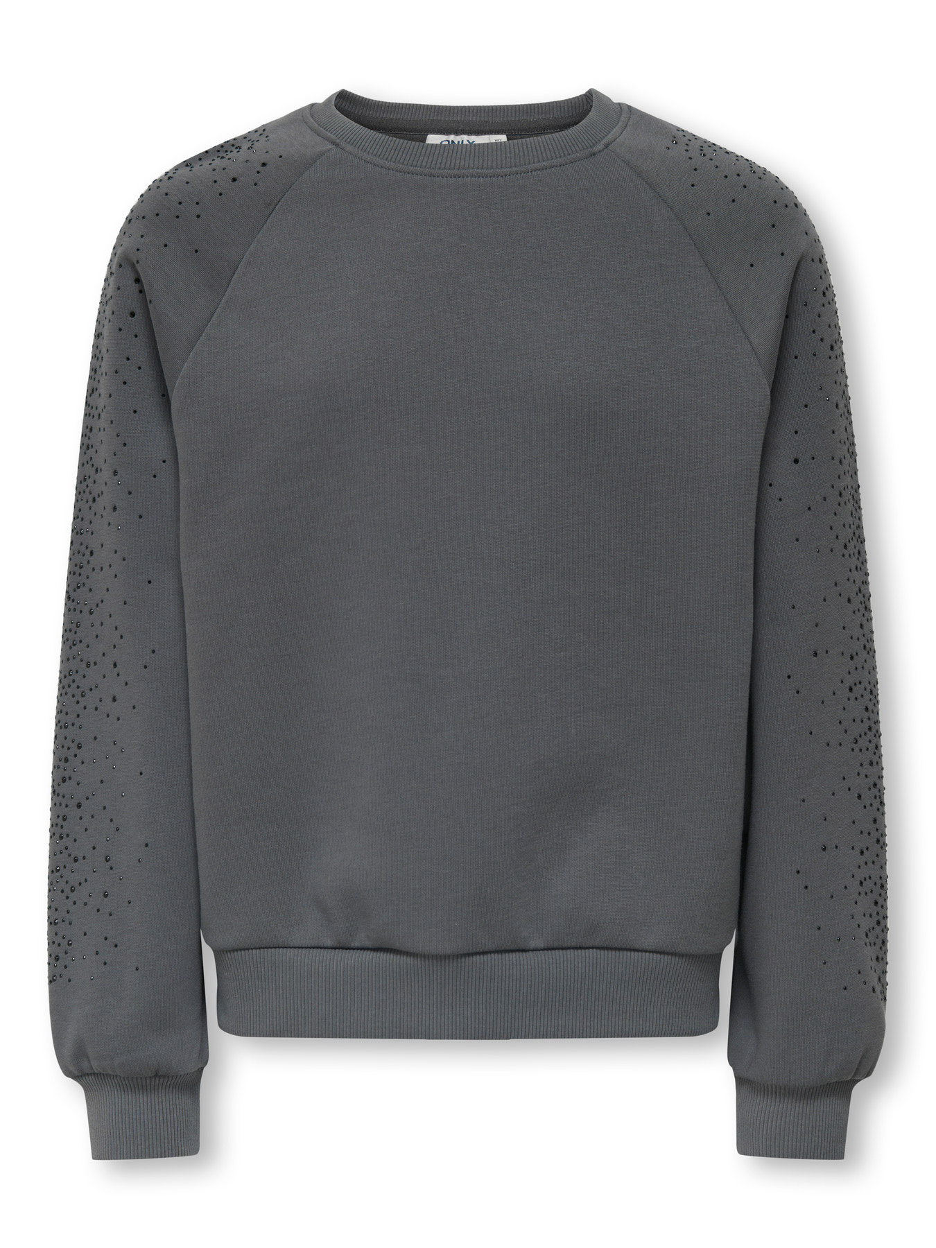Kids ONLY winter sweater meisjes - grijs - KogZenna - oversize fit, glitter steentjes afbeelding