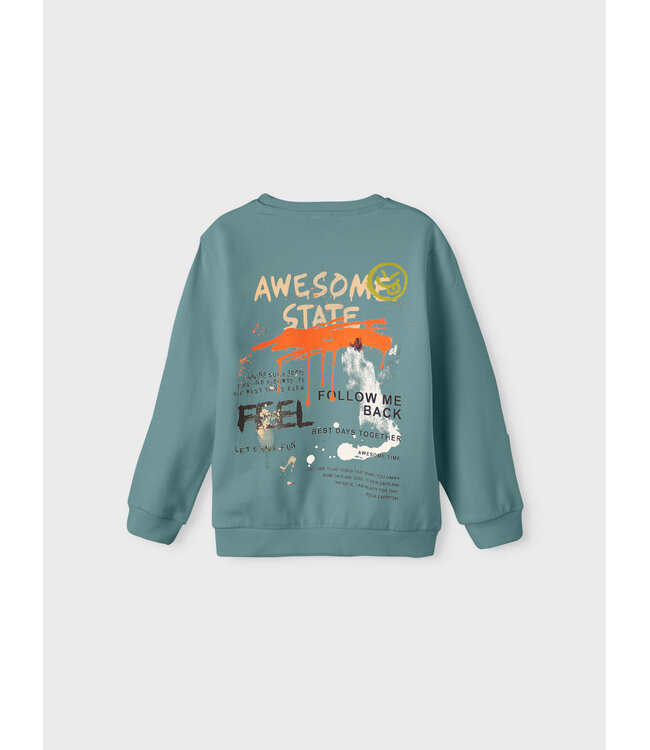 Name it winter sweater jongens - turquoise - NkmPbambo