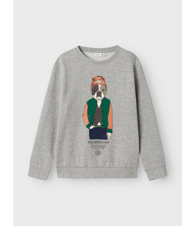 Name it winter sweater jongens - grijs - NkmPsalko - loose fit
