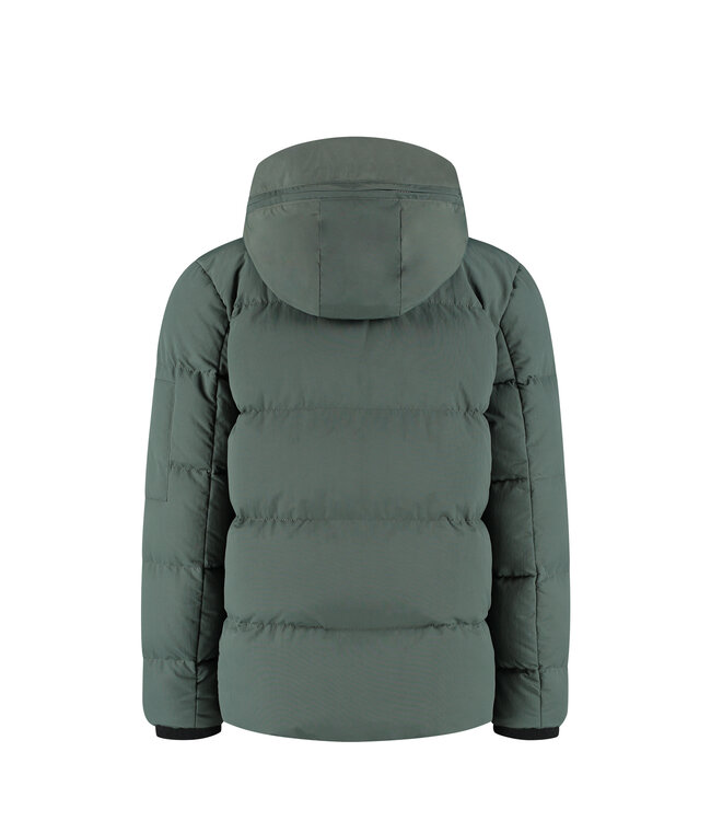 Ballin winter winterjas jongens - army groen - gewatteerd - logo badge