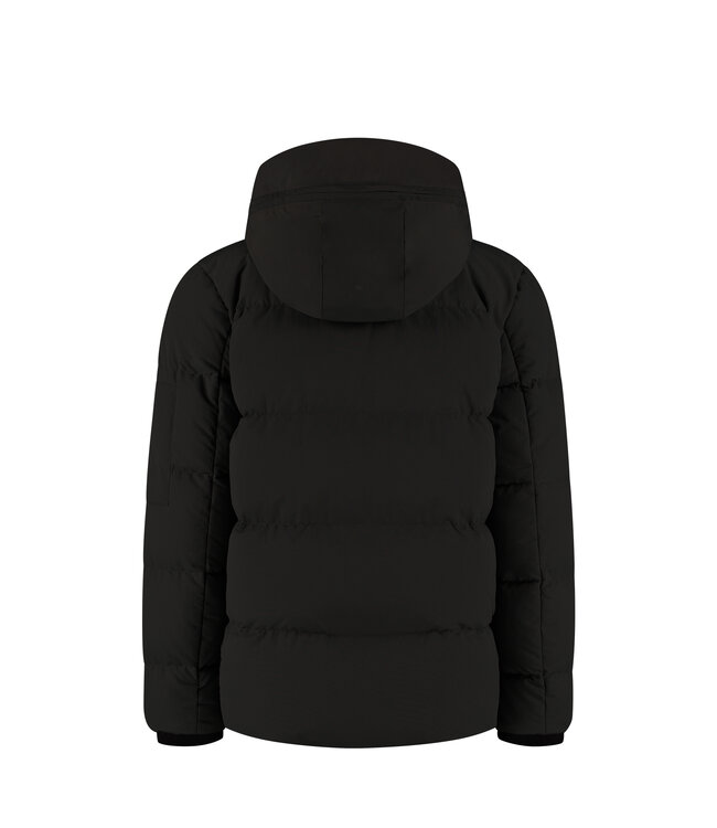 Ballin winter winterjas jongens - zwart - gewatteerd - logo badge