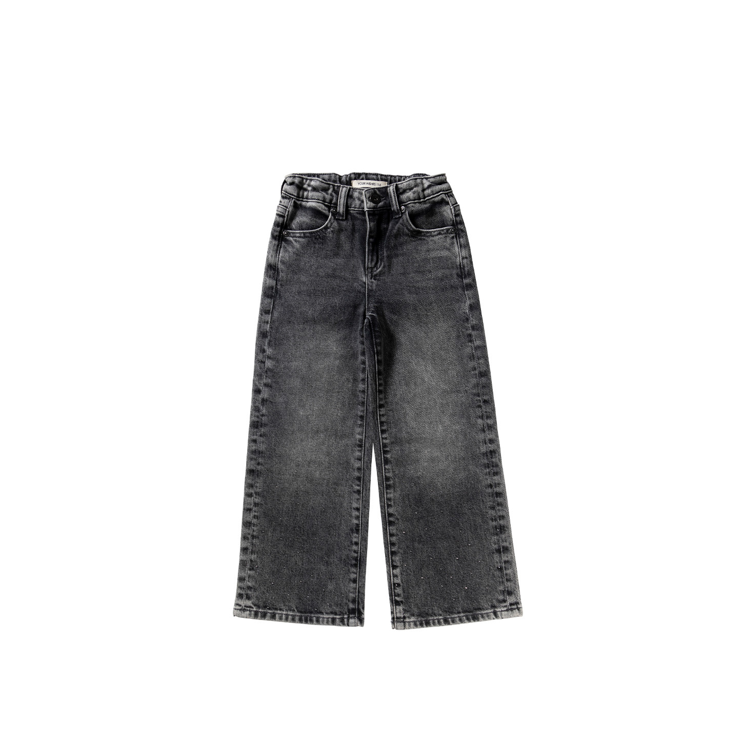 Your wishes winter jeansbroek meisjes - grijs - wide leg fit, glitter, stretch afbeelding