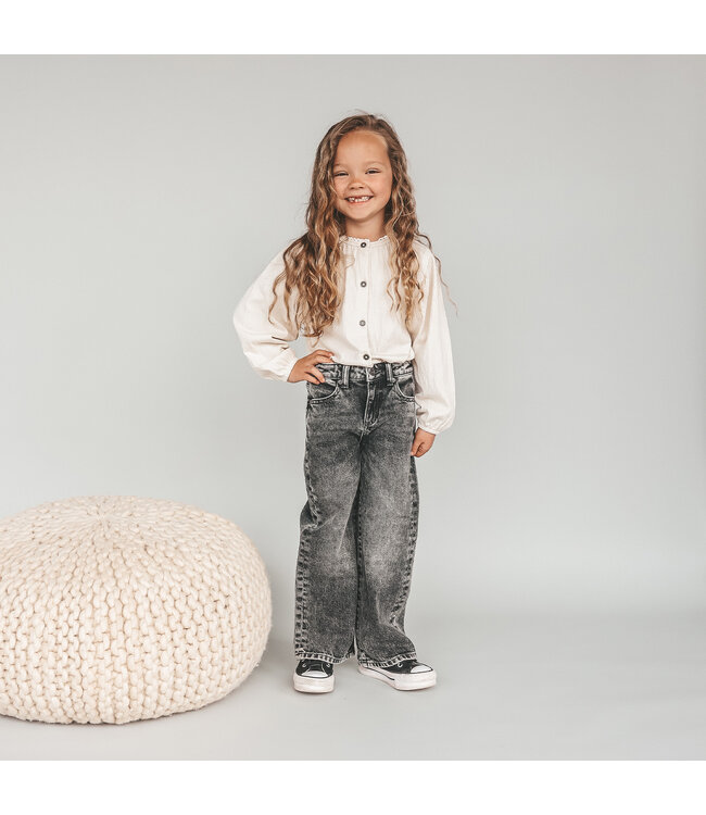 Your wishes winter jeansbroek meisjes - grijs - wide leg fit, glitter, stretch