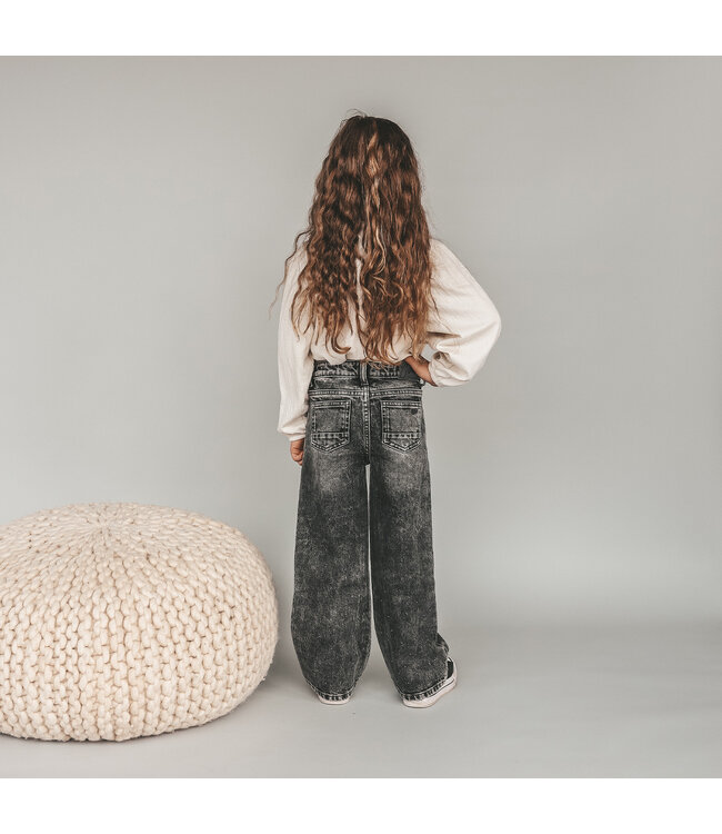 Your wishes winter jeansbroek meisjes - grijs - wide leg fit, glitter, stretch