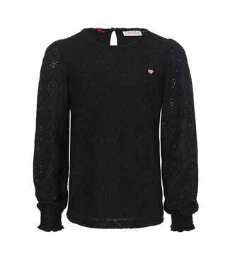 LOOXS Little winter lace top meisjes - zwart