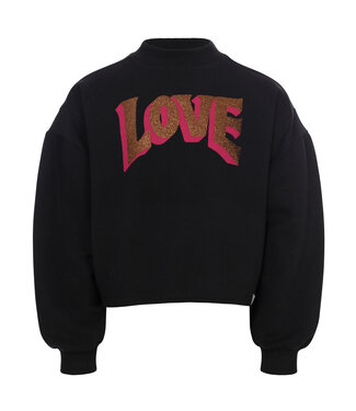 LOOXS Little winter sweater meisjes - zwart - ruffle