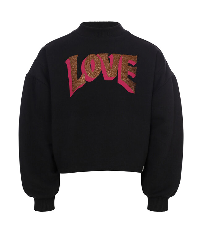 LOOXS Little winter sweater meisjes - zwart - ruffle