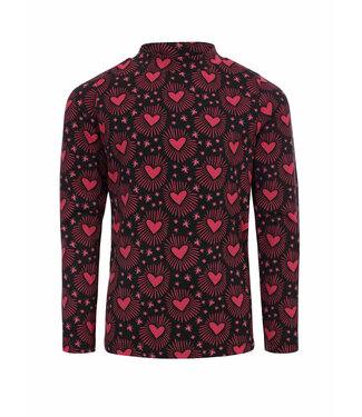LOOXS Little winter t-shirt meisjes - bruin - harten/longsleeve