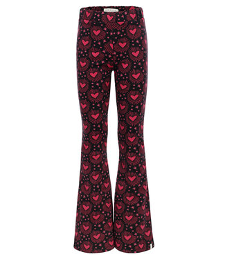 LOOXS Little winter velvet sweat broek meisjes - bruin - harten