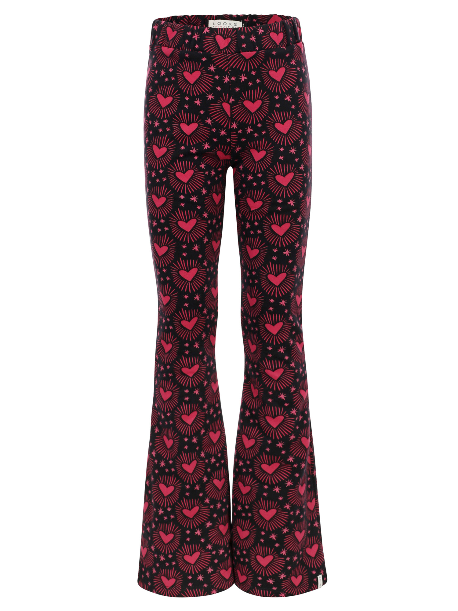 LOOXS Little winter velvet sweat broek meisjes - bruin - harten afbeelding