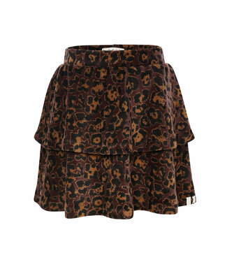 LOOXS Little winter velvet rok meisjes - bruin - luipaard