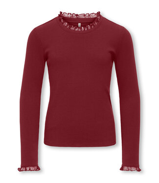 Kids ONLY winter top meisjes - rood - KogLeslie - regular fit, longsleeve