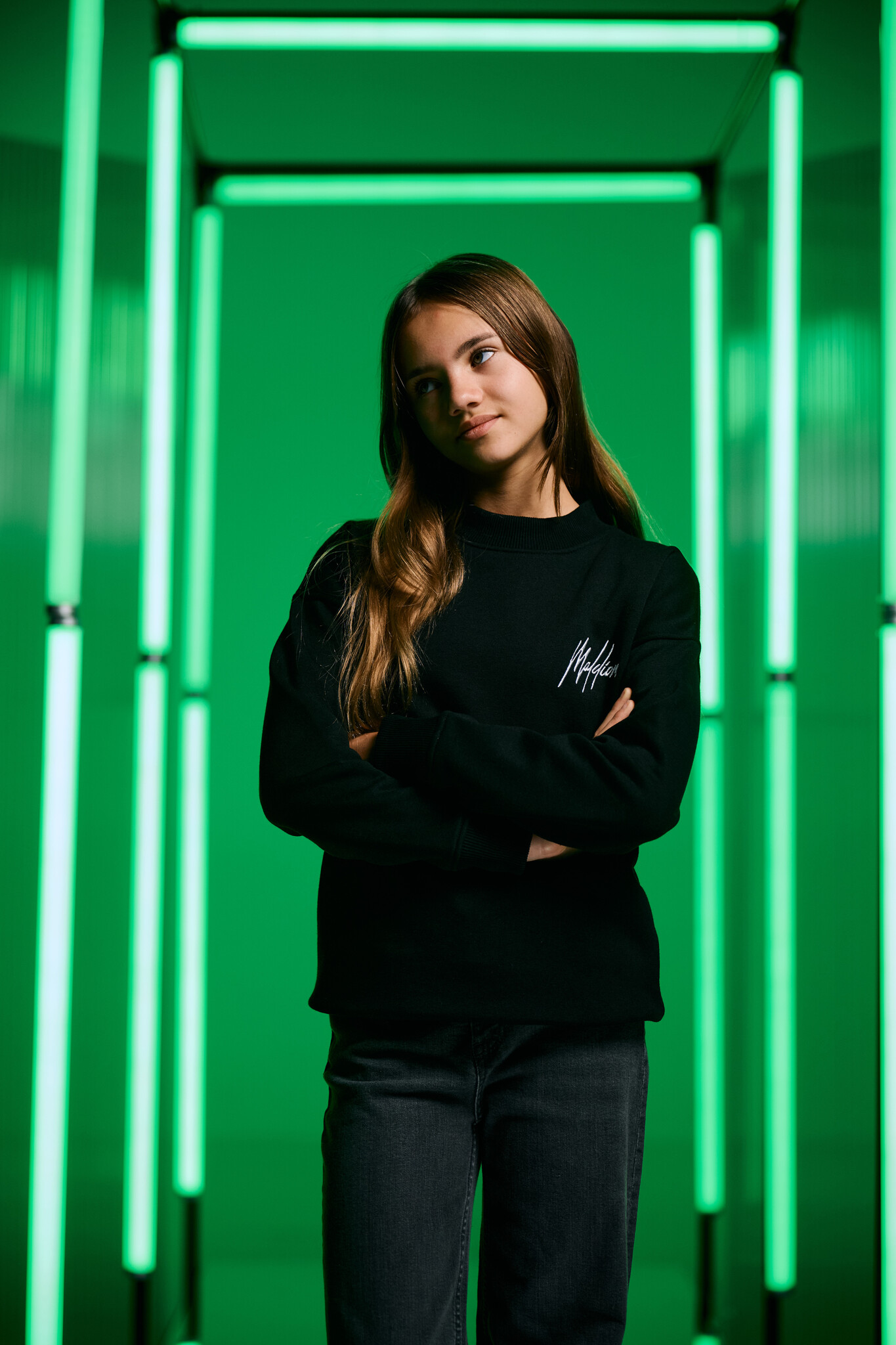 Malelions winter sweater meisjes - zwart - Tribe