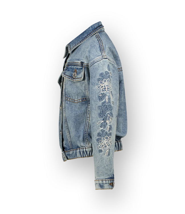 Vingino zomer spijkerjasje meisjes - blauw - Tori - loose fit