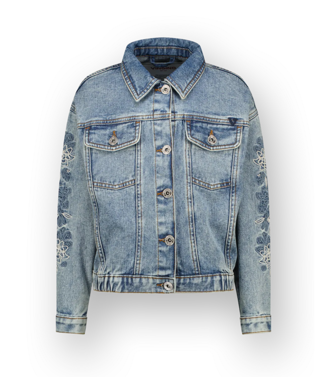 Vingino zomer spijkerjasje meisjes - blauw - Tori - loose fit