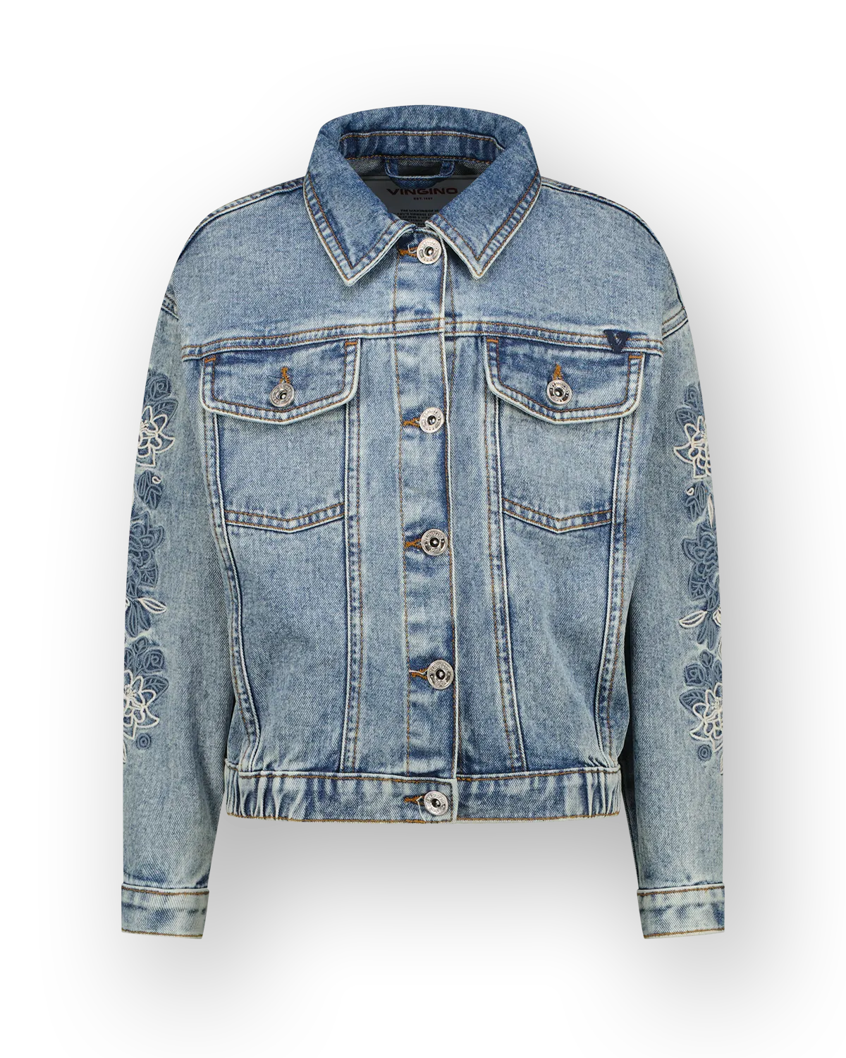 Vingino zomer spijkerjasje meisjes - blauw - Tori - loose fit