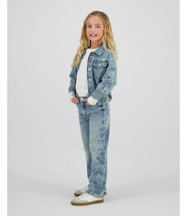 Vingino zomer spijkerjasje meisjes - blauw - Tori - loose fit