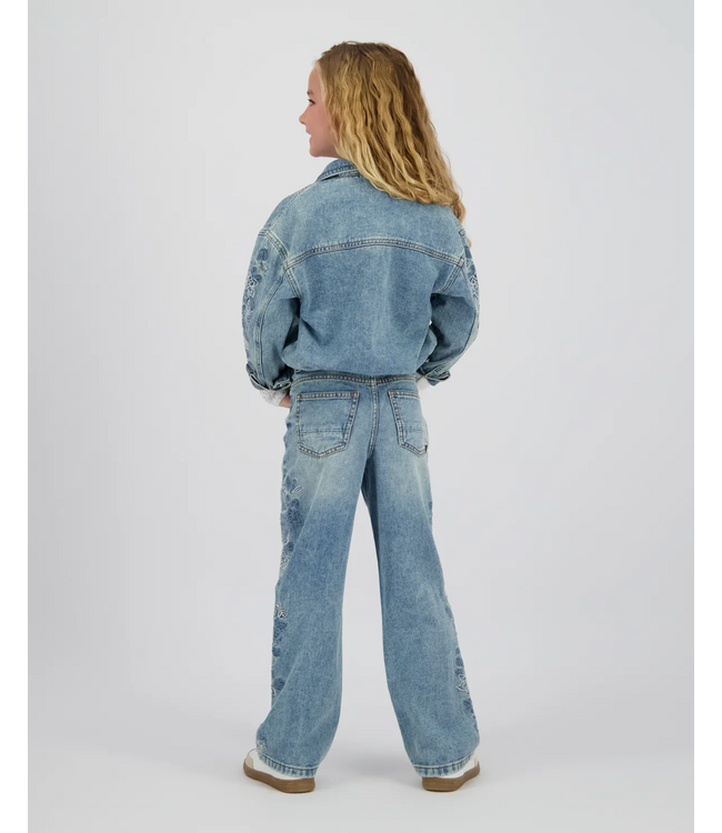 Vingino zomer spijkerjasje meisjes - blauw - Tori - loose fit