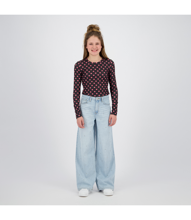 Raizzed zomer jeans broek meisjes - blauw - Monaco - extra wide leg