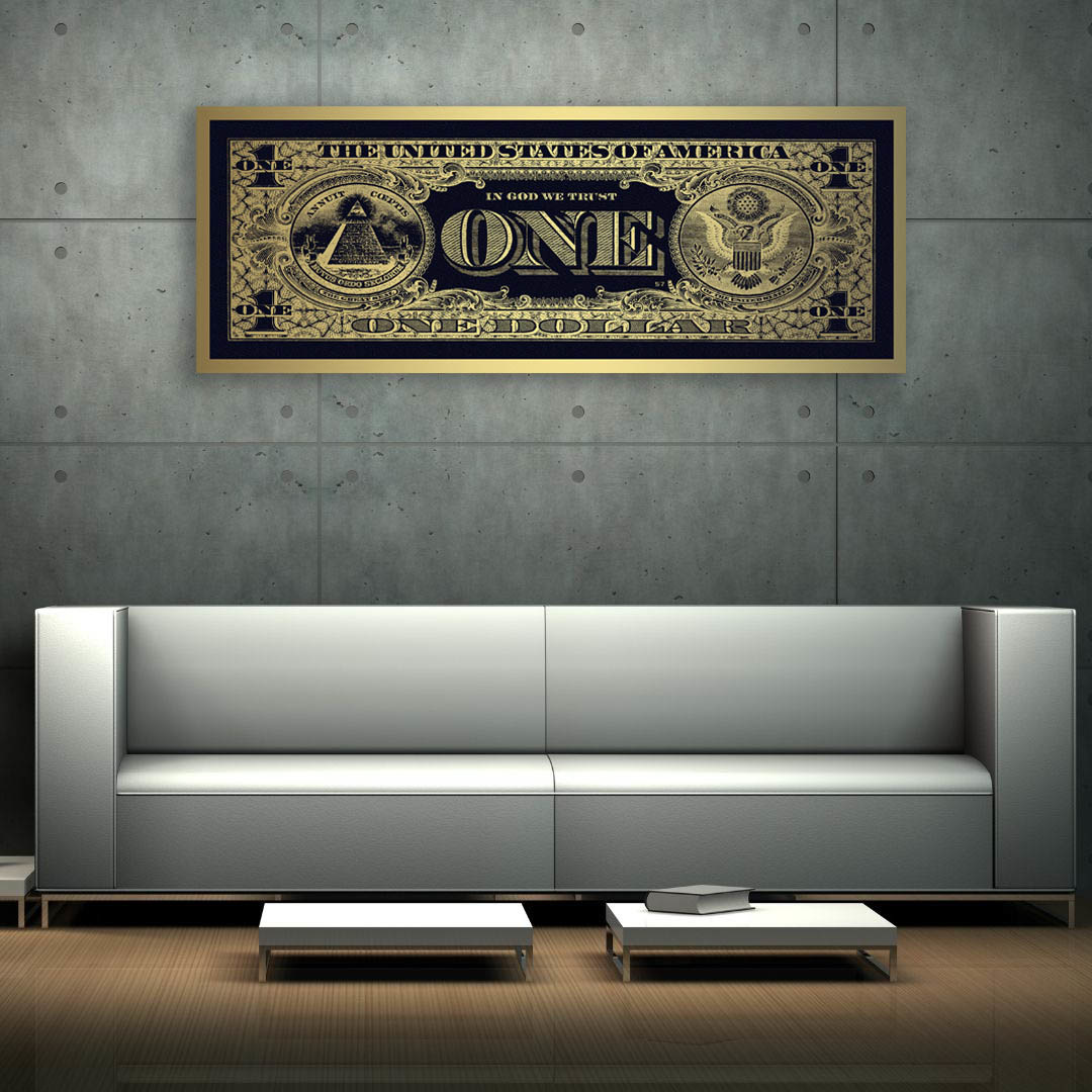 Plexiglas schilderij gouden Dollar