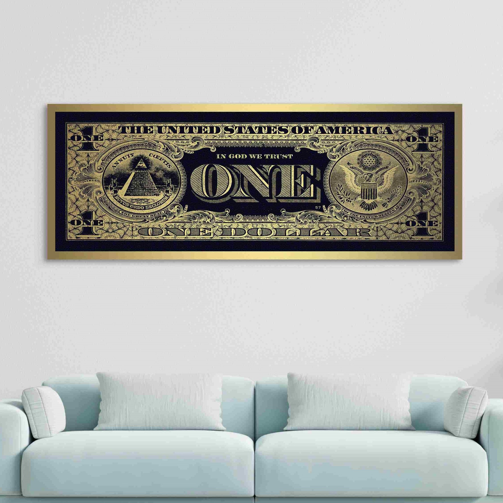 Plexiglas schilderij gouden Dollar