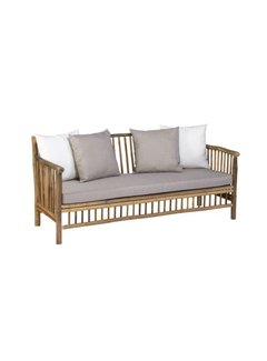 Exotan Bamboo bench, bamboo natural finish incl. cushions, fabric SK209 spunpoly 250gr