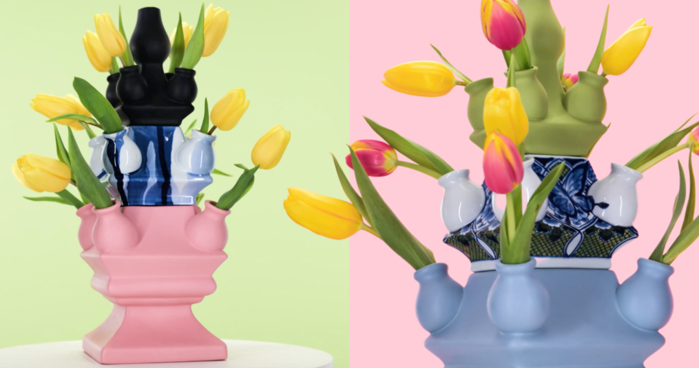 Bijzondere Stapelgekte vazen bij Heinen Delfts Blauw