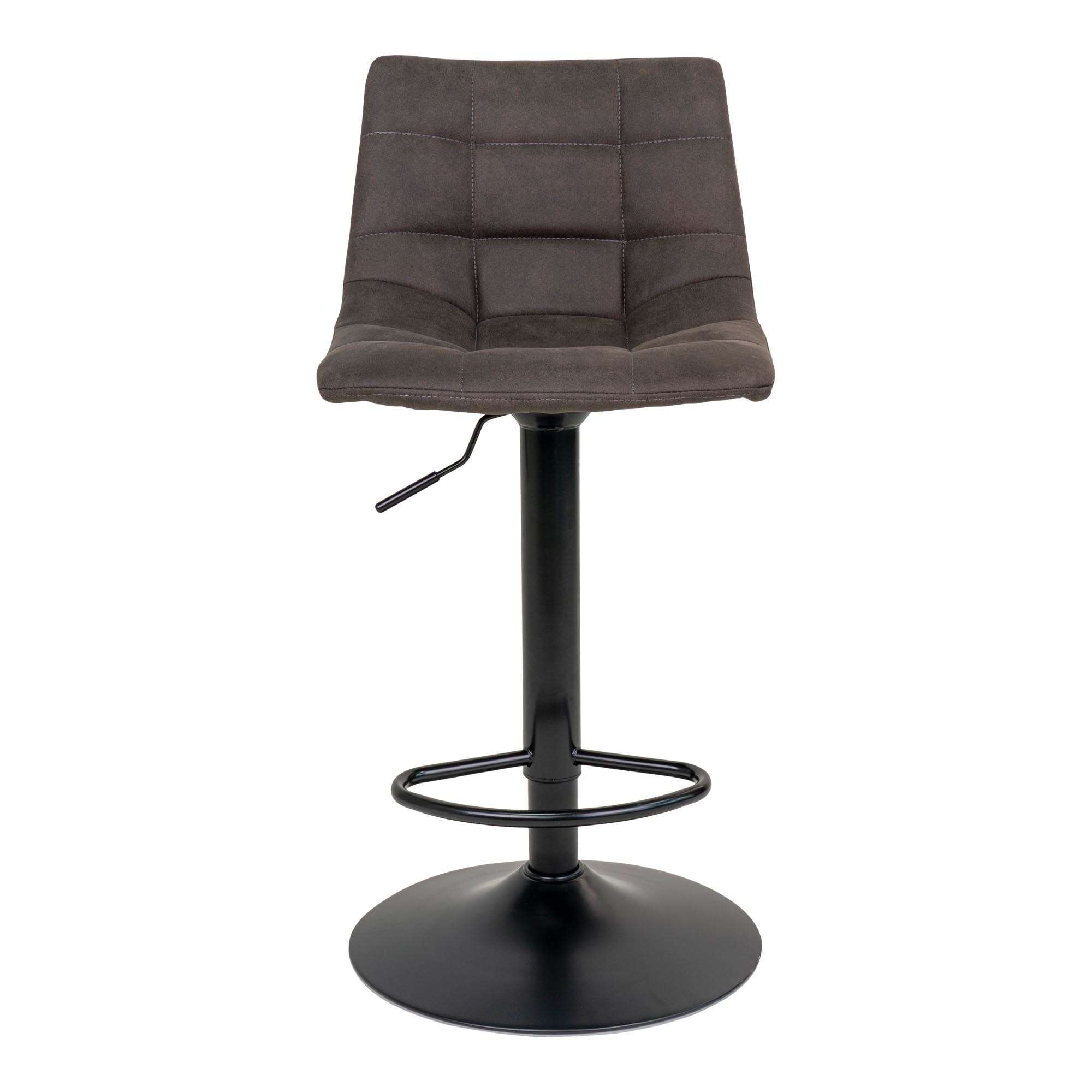 Middelfart Bar Chair - Barstoel in donkergrijs met zwarte poot - set van 2