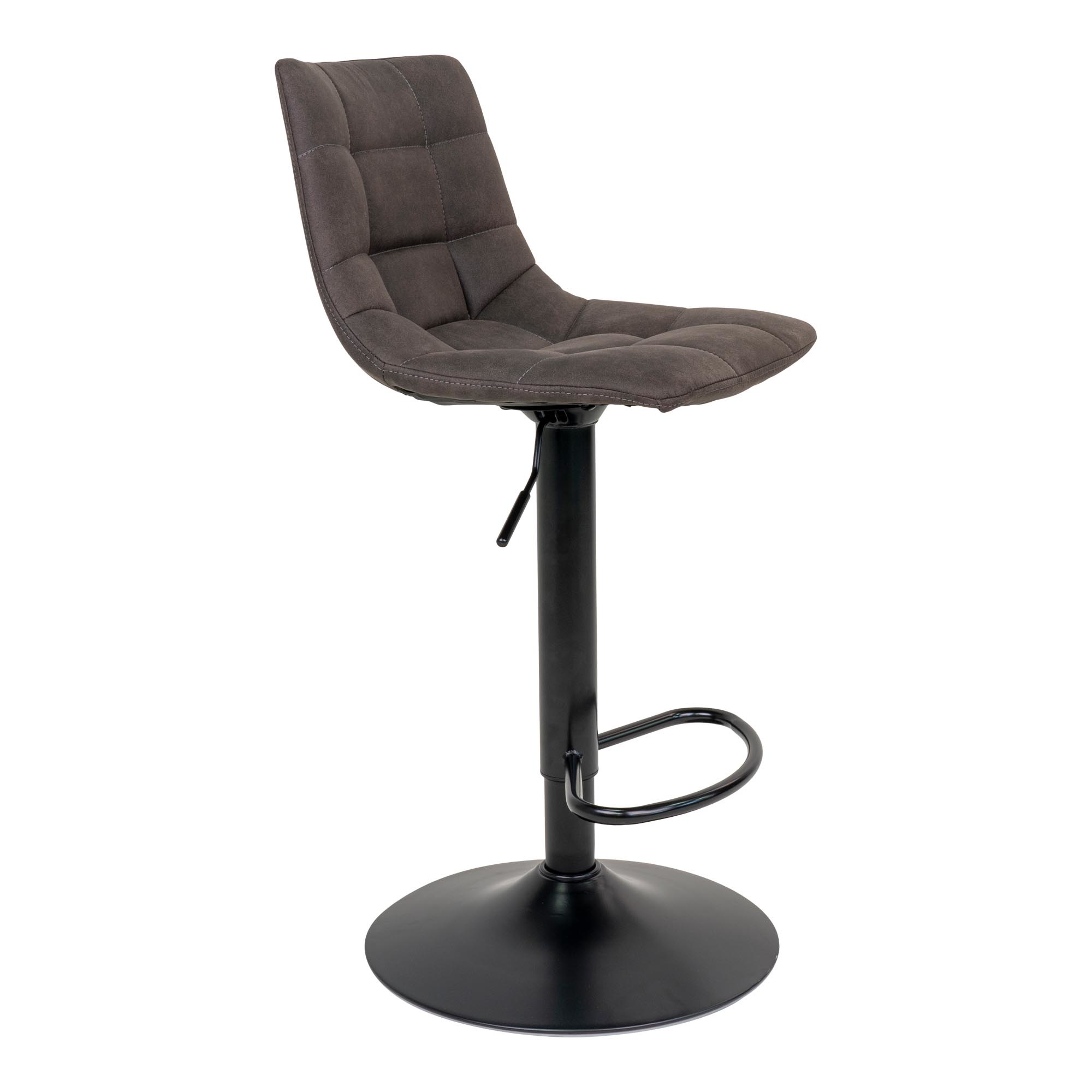 Middelfart Bar Chair - Barstoel in donkergrijs met zwarte poot - set van 2