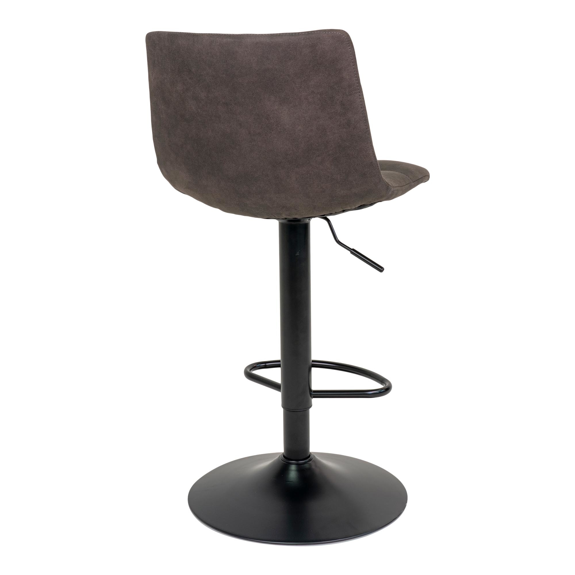 Middelfart Bar Chair - Barstoel in donkergrijs met zwarte poot - set van 2