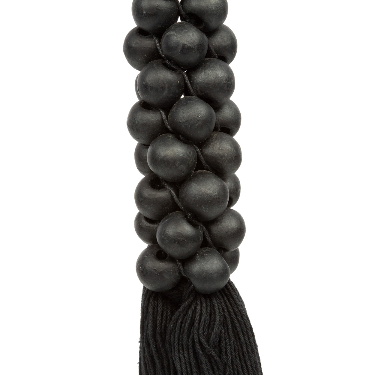 De Wooden Beads met Katoen Hangdecoratie - Zwart