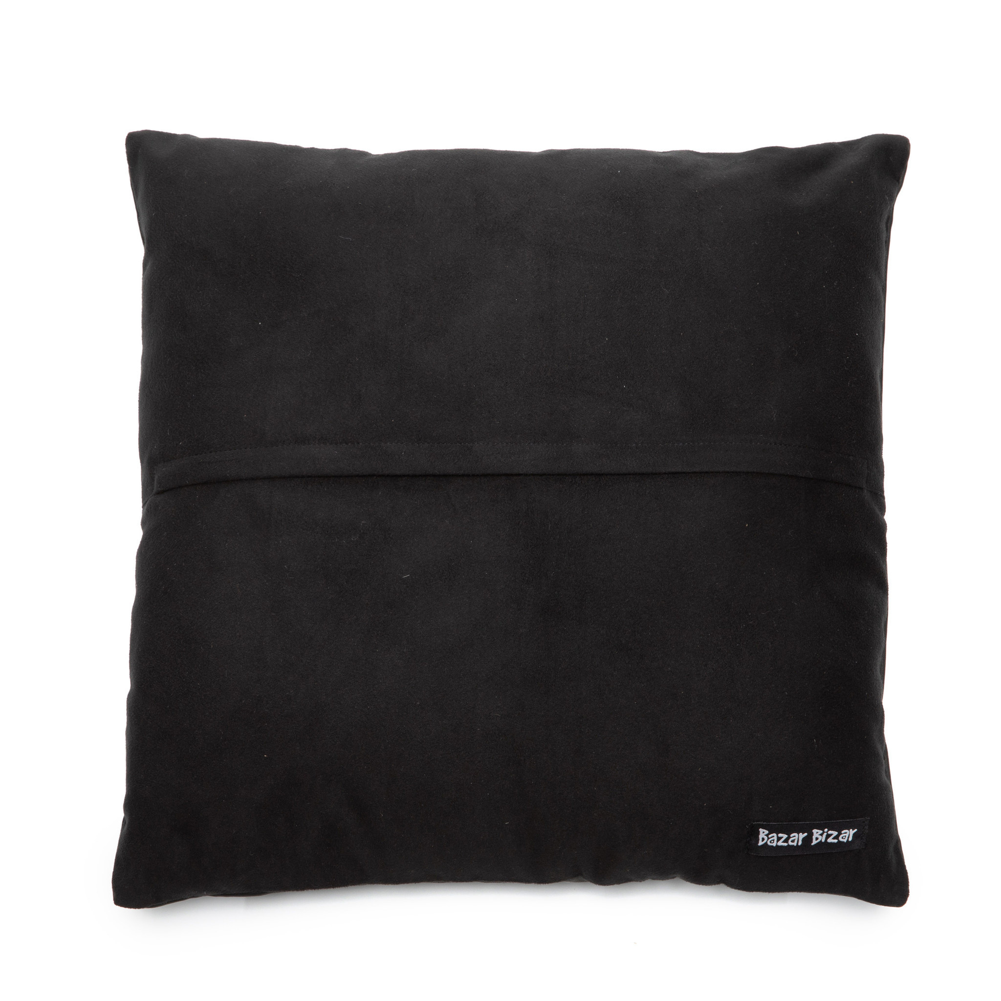 De Four Leather Panel Kussenhoes - Zwart - 60x60